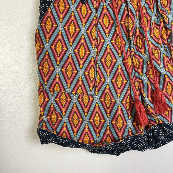 Sundance Kalini Shorts Womens S/M Mixed Print Multi Cuffed Boho Pockets Tassel - Picture 6 of 9